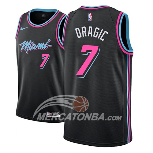 Maglia NBA Miami Heat Goran Dragic Ciudad 2018-19 Nero